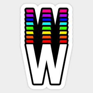 Rainbow Letter, W Sticker